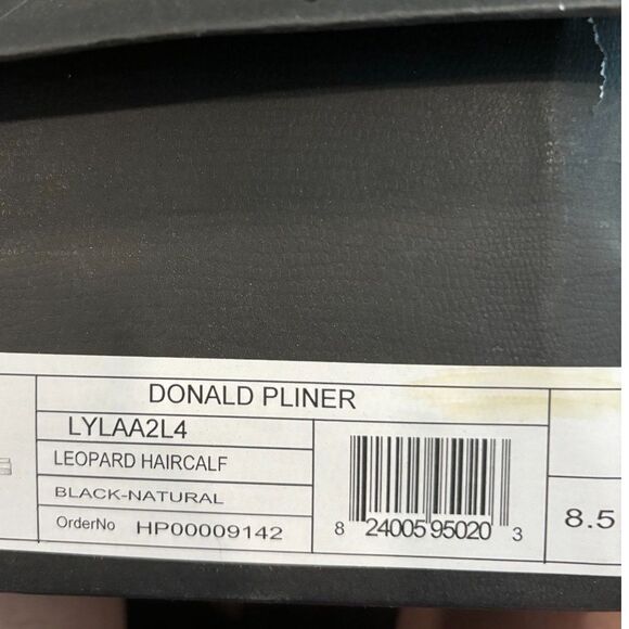 Donald Pliner / Leopard Calf Hair Sandal in Black / Luxury Animal Print Sandals - Picture 5 of 7